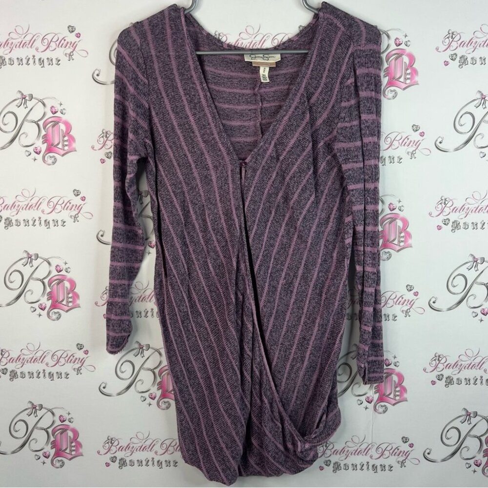 Jessica Simpson top long sleeves soft stretchy stripes Pink and Purple Knit Top